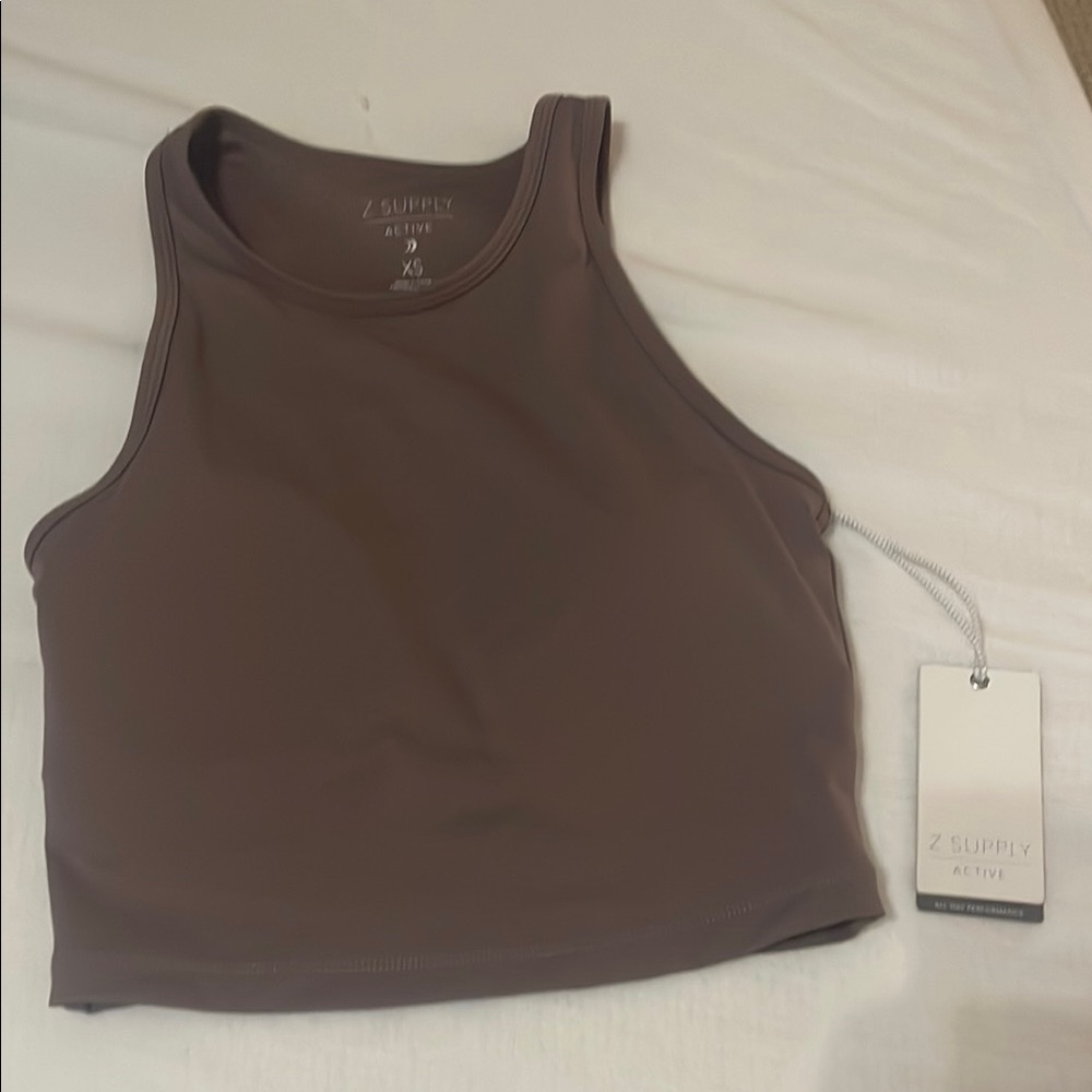 Z Supply Active Purple Sleeveless Crop Tank Top NWT XS